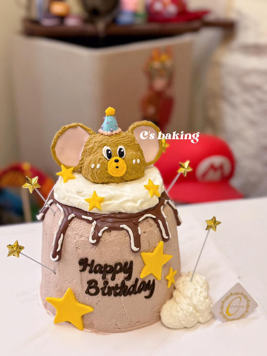 （标准4寸）小可爱#杰瑞鼠Jerry #猫和老鼠 忌廉蛋糕（默认自提，收费配送请联系客服） 商品图1