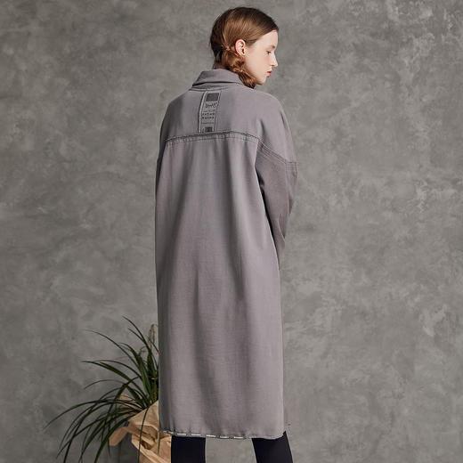 Famecoco范可儿高领纯棉卫衣春季潮流时尚拼贴印花中长款长袖卫衣女F195BE008 商品图2