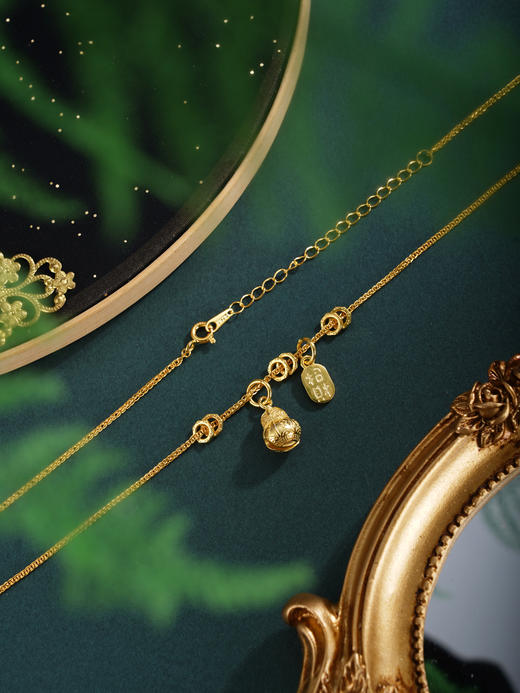 子佩集【福禄招财】银S925套链【V10342HZA】项链镀金葫芦招财纳福2601 商品图3