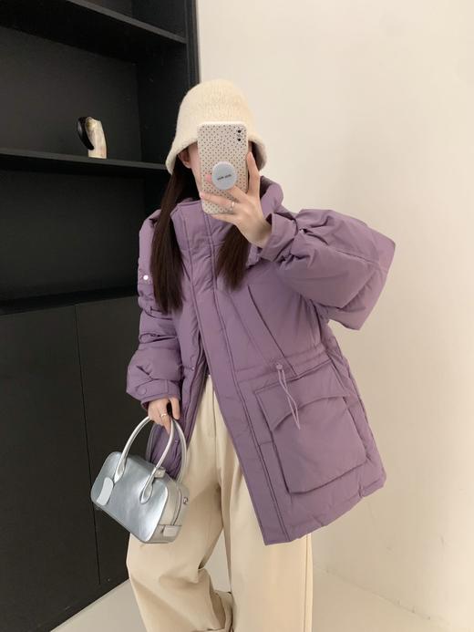 【YW】无忧购冬季50绒中长款连帽加厚收腰显瘦外套小个子时尚羽绒服8802 商品图14