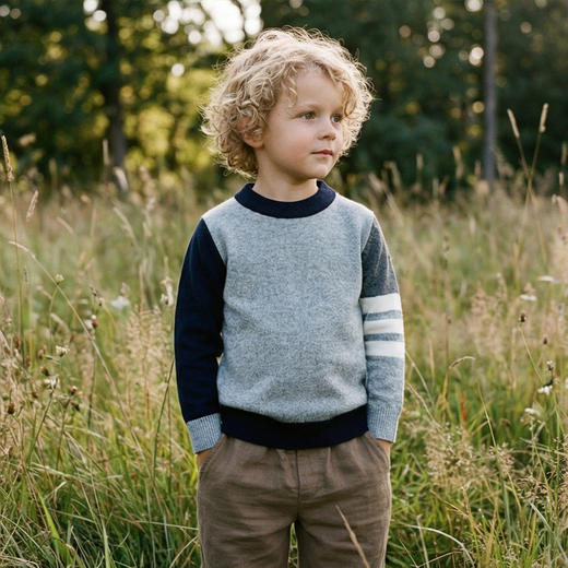 PALUOPO/PL山羊绒男童羊绒衫100%山羊绒帕罗 商品图8