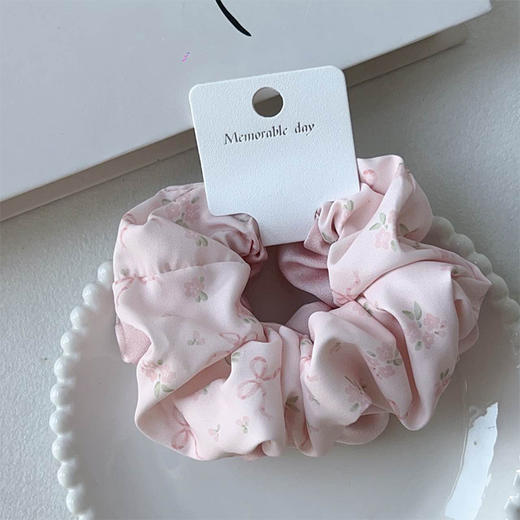 ZY清新缎感印花肠圈对装发圈-纪念日百货门店同款169152691 商品图2