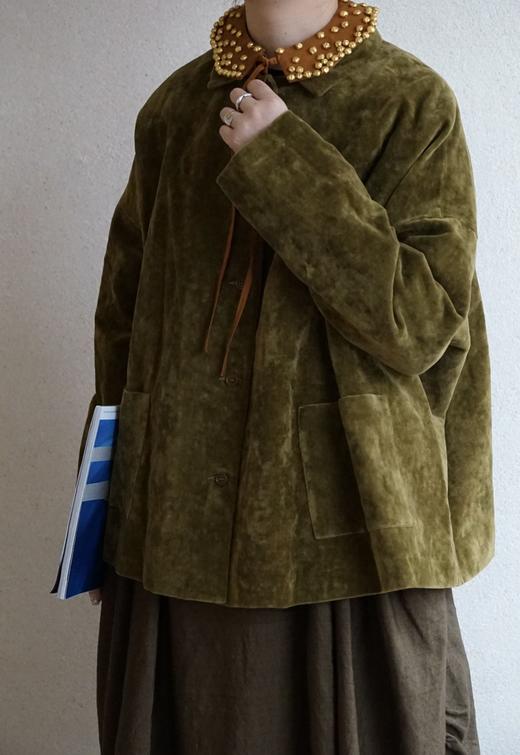 apuntob复古绿棉麻外套 商品图9