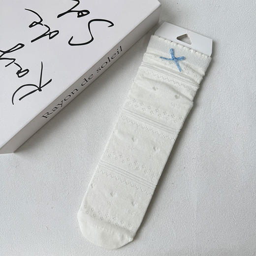 基础网眼蝴蝶结直板袜-简约-纪念日百货门店同款169243104 商品图5