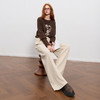 三彩2025冬季新款雪尼尔休闲裤高腰宽松阔腿裤长裤简约M 商品缩略图2