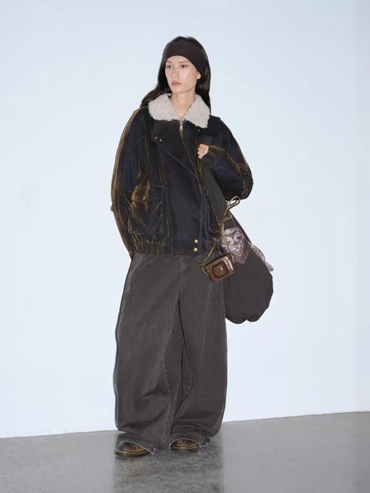 半圆/D5121950/植绒牛仔洗水夹克式羽绒服 商品图2