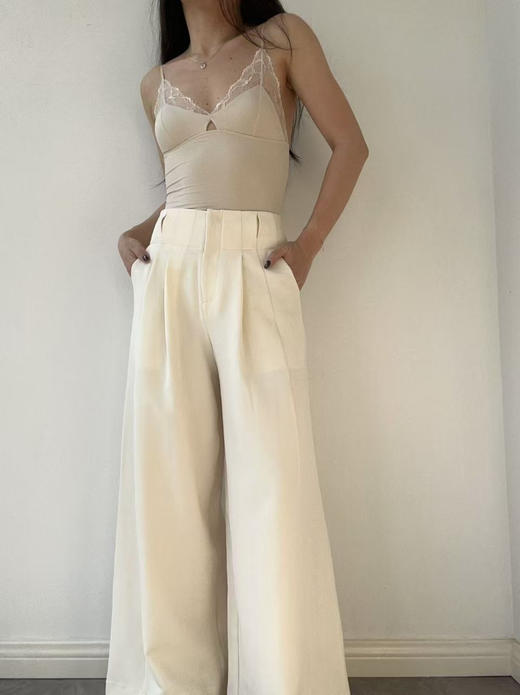 DONSEE10｜白色无腰头阔腿裤 DS10SS2484 商品图10