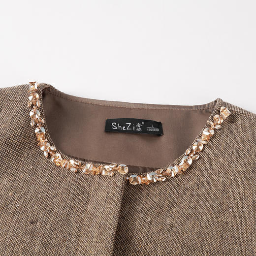 奢姿大码女装2026春季时尚粗花呢小香风套装胖妹妹气质显瘦两件套9954991140 商品图2