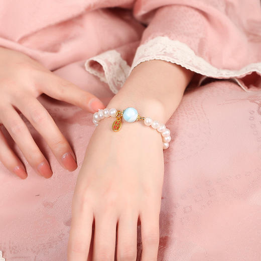 【祈愿吉品】海纹石淡水珍珠手链 商品图1