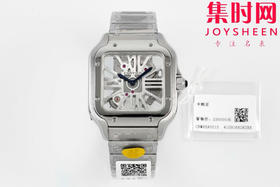 卡地亚AF山度士镂空系列 方形镂空男士石英腕表