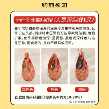 仁豪水产头籽北极甜虾净重3斤 MSC认证 90/120 80%头籽率 送礼家庭聚餐 商品图0