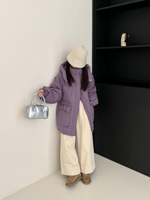 【YW】无忧购冬季50绒中长款连帽加厚收腰显瘦外套小个子时尚羽绒服8802 商品图8