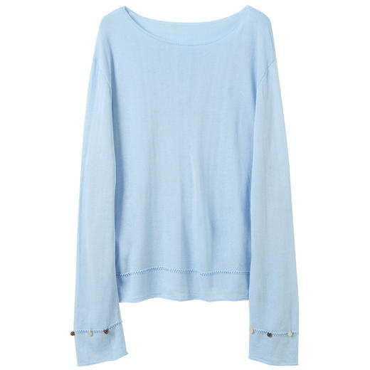 【呼吸麻】三彩独醒2026春季新款莱赛尔针织衫落肩袖毛衫宽松F 商品图4