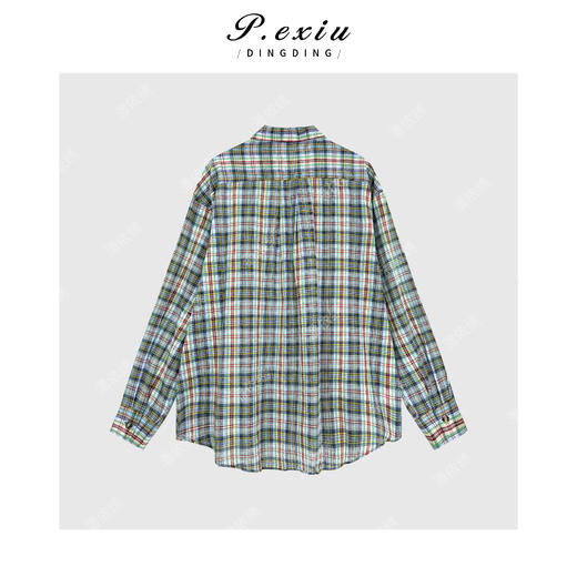 04-1潘依绣丁丁宠粉英伦风复古撞色格子衬衫Q16441 商品图1