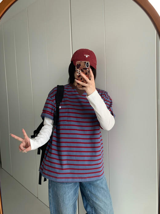 🦋PRAD*A 早春新款条纹短袖T恤1.21 商品图11