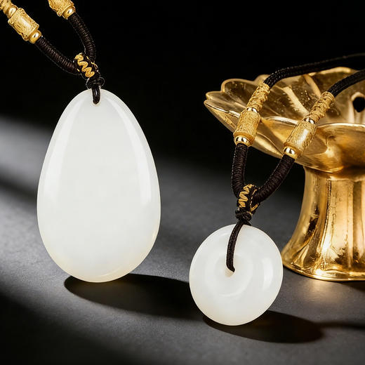 珠玉在殿·新疆玉石吊坠 新疆和田玉/新疆金丝玉 玉质细腻 油润饱满  温润透亮 商品图8