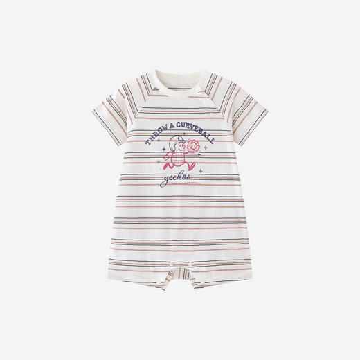 【商场同款】英氏婴儿家居服夏季男宝宝短袖哈衣消臭居家连身睡衣 商品图4