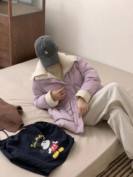 【YW】无忧购冬季50绒羽绒服女士中长款洋气收腰设计感拼色外套8809 商品图1