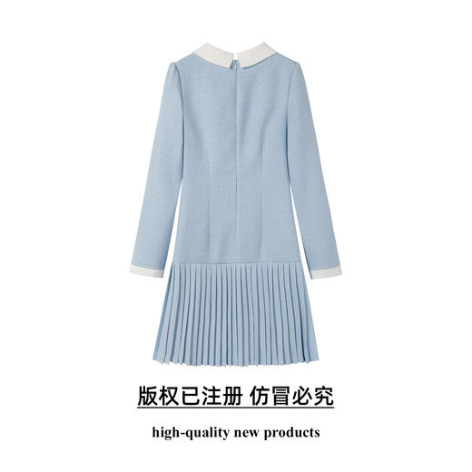 奢姿大码女装2026冬季时尚双排扣百褶裙胖妹妹气质通勤显瘦长裙9954803232 商品图1