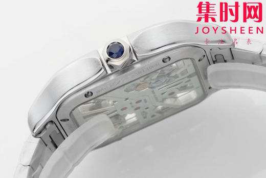 卡地亚AF山度士镂空系列 方形镂空男士石英腕表 商品图5