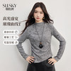 【1/21新品】熙世界晕染撒银半高领T恤打底衫女士秋冬内搭特别漂亮的掐腰上衣 商品缩略图0