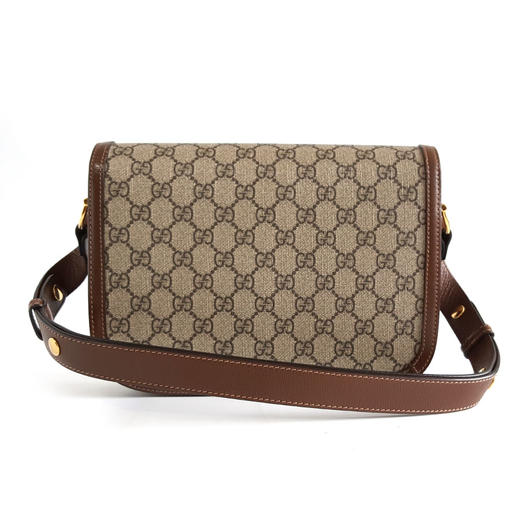 【95新】Gucci古驰1955系列602204 中号老花拼棕色1955马鞍包单肩包女士 160126AK17 商品图4