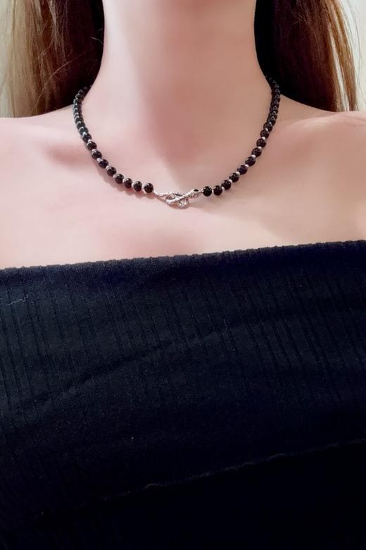 Say Something 高级感黑色串珠个性锁骨项链 21729 商品图0