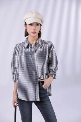 3BAR014133#条纹宽松小衫