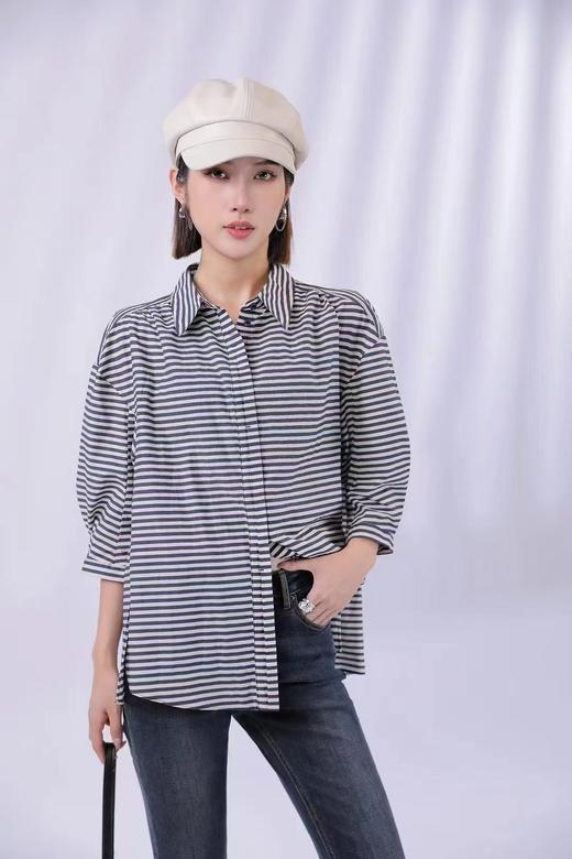 3BAR014133#条纹宽松小衫 商品图0