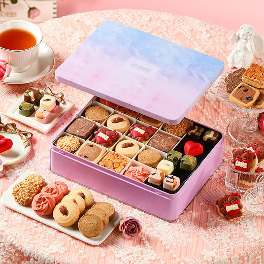 【心悦于你 情人节限定】悠享时曲奇巧克力圣诞礼盒伴手礼喜饼节日送礼女神节生日礼物坚果饼干368g 商品图4