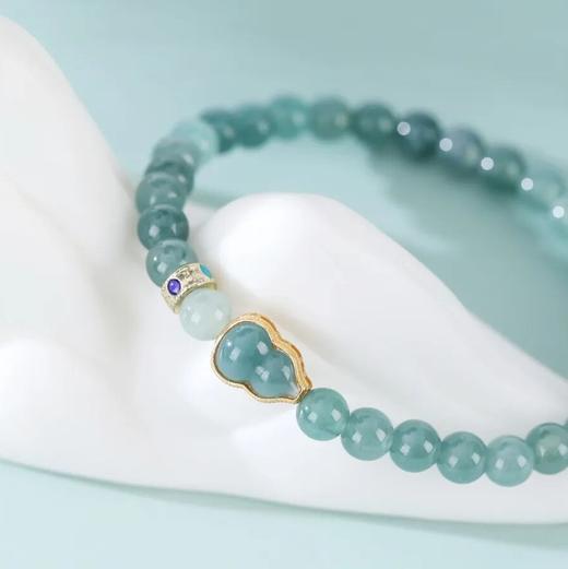 明孝陵博物馆X杨大钊冰种翡翠手串 | 缅甸A货冰种蓝水翡翠，玉石大师杨大钊创作 商品图0