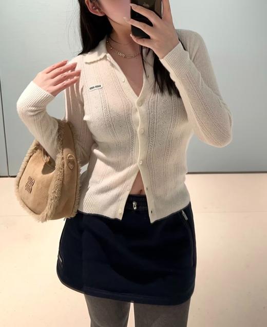 女款羊绒纱线娃娃领针织衫开衫ba017 商品图3