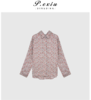 04-1潘依绣丁丁宠粉夏季新款复古粉碎花清新牛仔印花长袖衬衫W6111 商品缩略图0