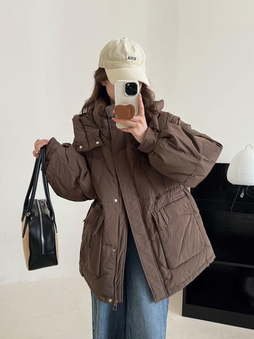 【YW】无忧购冬季50绒中长款连帽加厚收腰显瘦外套小个子时尚羽绒服8802 商品图9