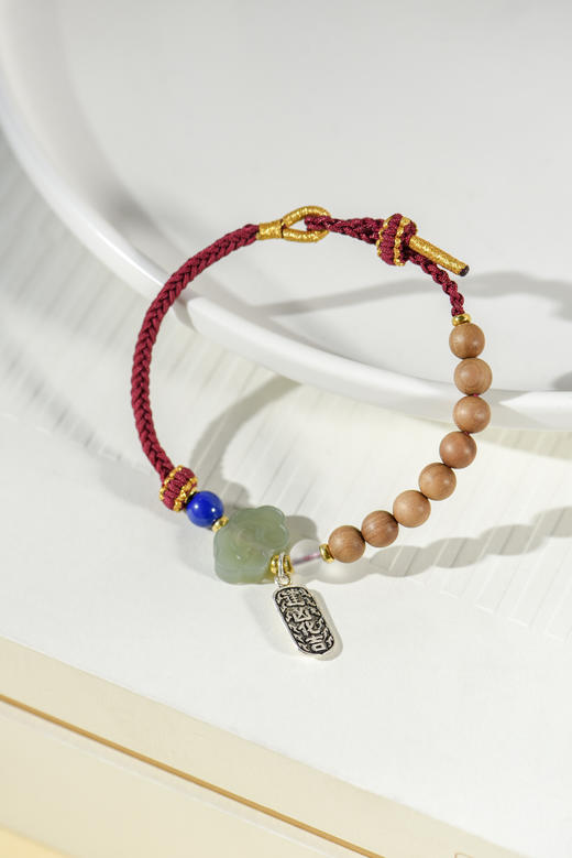 老山檀香和田玉手绳，瑞气祥云 商品图2