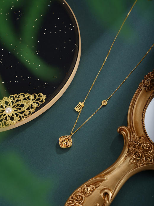 子佩集【福禄胜算】银S925套链【FYL-2097】项链镀金可转动葫芦2601 商品图2