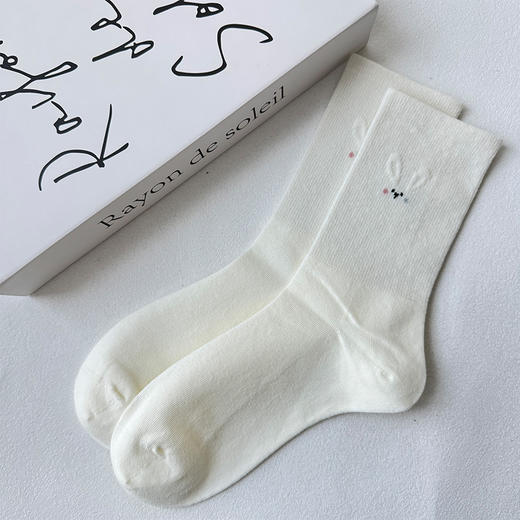 基础萌脸小兔-女袜-简约-纪念日百货门店同款169193338 商品图3