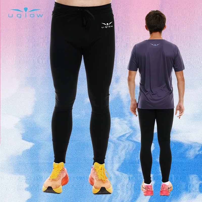 UGLOW无缝支撑压缩长裤FULL TIGHT ELEVATE男款专用户外跑步透气速干弹力运动裤（有赠品）