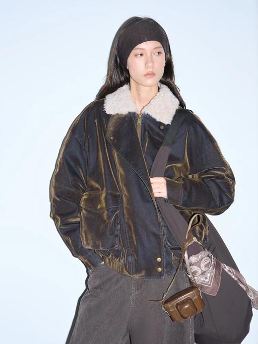 半圆/D5121950/植绒牛仔洗水夹克式羽绒服 商品图0