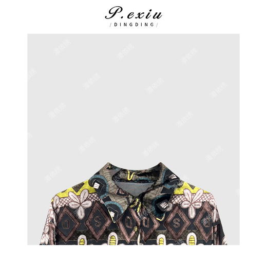 04-6潘依绣丁丁宠粉小众款松弛调性花卉长袖衬衫Q3541 商品图2