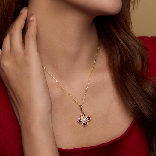 Manreya玛芮雅“鸿运四叶草”淡水珍珠项链、耳钉|淡水珍珠，铜镀金 商品图8