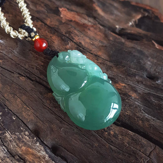 【天然正品】A货翡翠天然细腻冰种青葫瑞貅造型（福禄平安、招财纳福）翡翠吊坠项链060126NJM03 商品图4