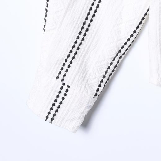 6823SDSA男士秋冬新款痞帅男装时尚菱形撞色提花竖纹设计长袖衬衫百搭 商品图4