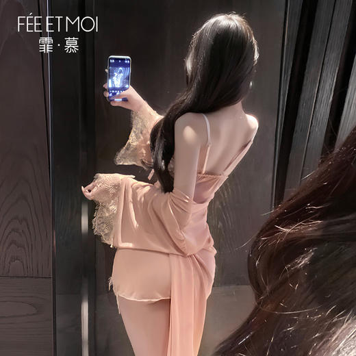 霏慕 纯欲风蕾丝点缀薄纱套装6643 商品图5