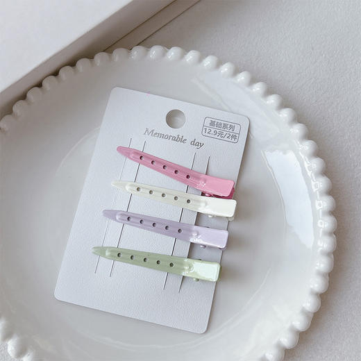 12.9元/2件淡彩珠光碎发夹基础4支-纪念日百货门店同款169149311 商品图3