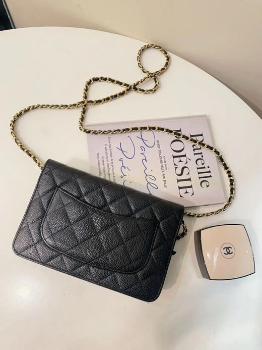Chanel 黑金 woc 荔枝纹牛皮 链条包 商品图1