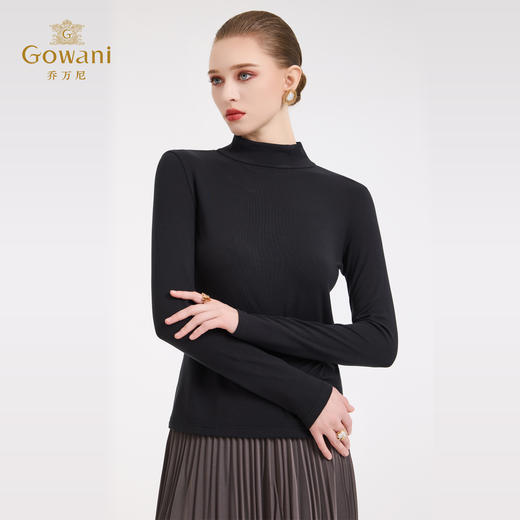 【四色可选】乔万尼轻奢百搭半高领保暖长袖羊毛修身打底衫EZ4C192 商品图1