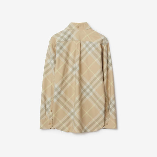 【二】BURBERRY 巴宝莉 女士马术骑士徽标刺绣格纹棉质长袖衬衫 格子 8083594 B8686 商品图1