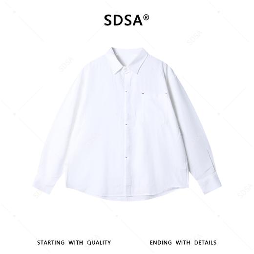 33270SDSA男士秋冬新款痞帅男装极简风刺绣衬衫长袖宽松纯色老钱风百搭 商品图1