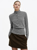 TR她热 学院档案 灰色针织围巾小高领基础复古百搭修身开衫上衣 商品缩略图4
